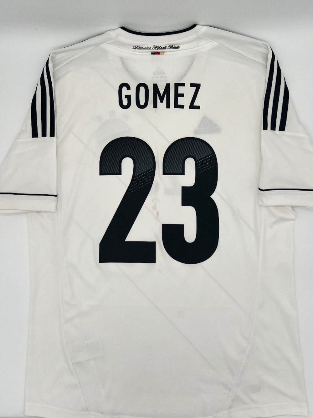 Germany 2012/2013 Home Gomez #23 Authentic Adida Soccer Jersey L Men White